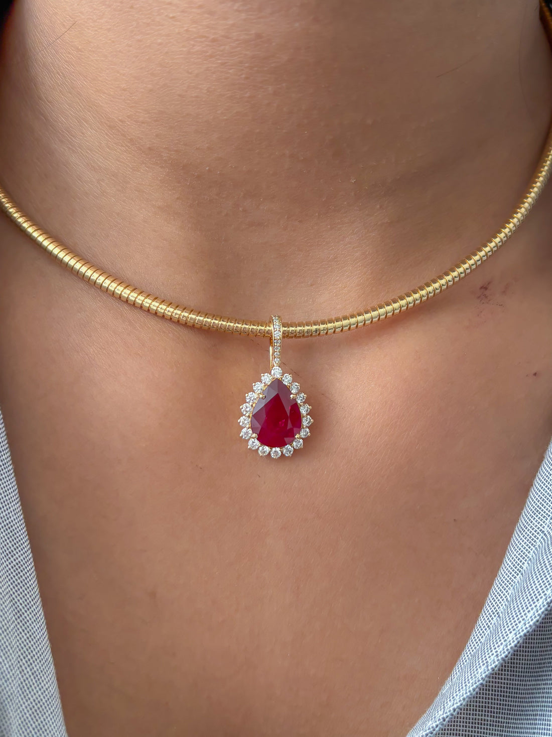 JPPD-1334/12807 Ruby Diamond Pendant | 18K