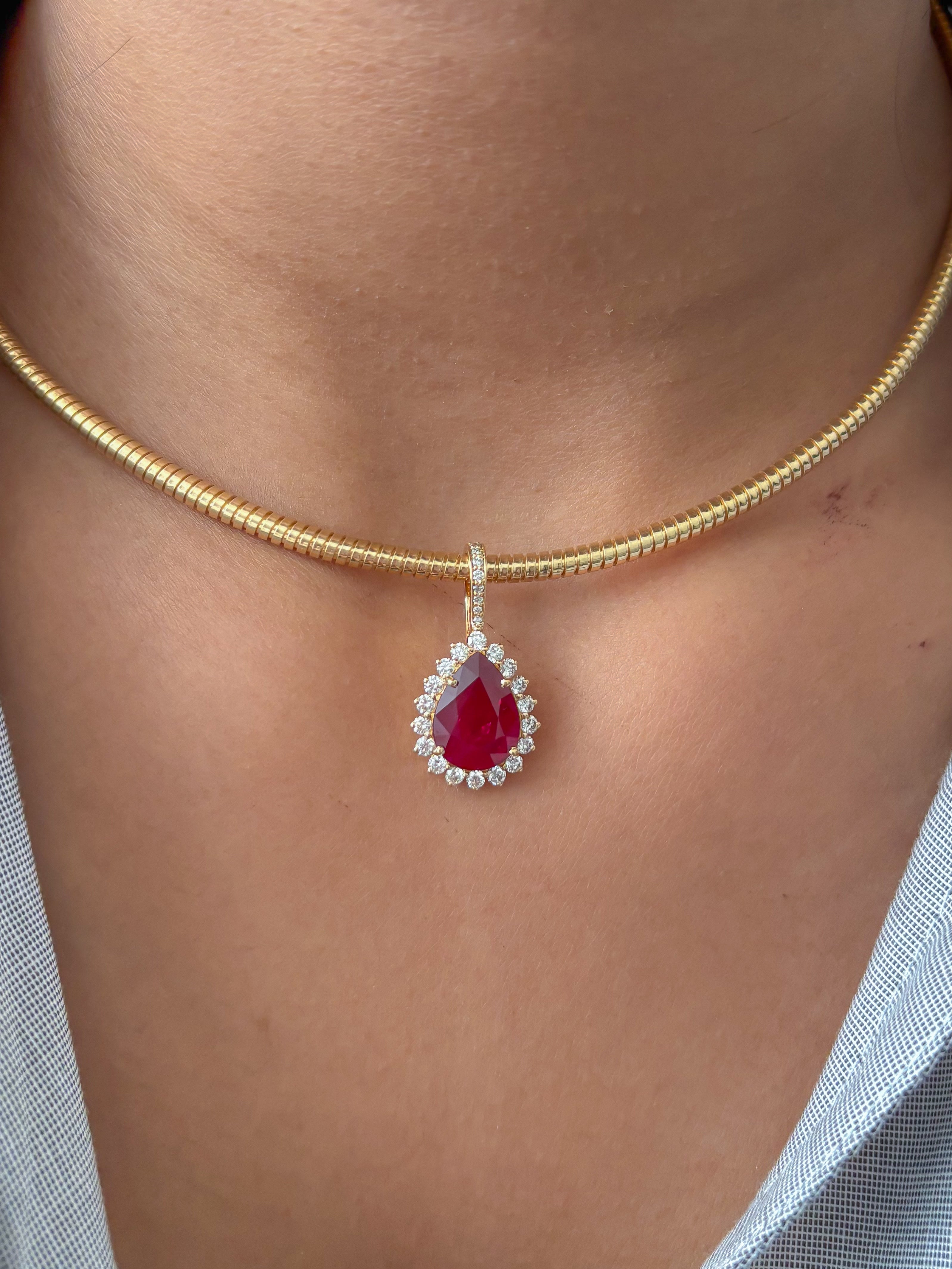JPPD-1334/12807 Ruby Diamond Pendant | 18K