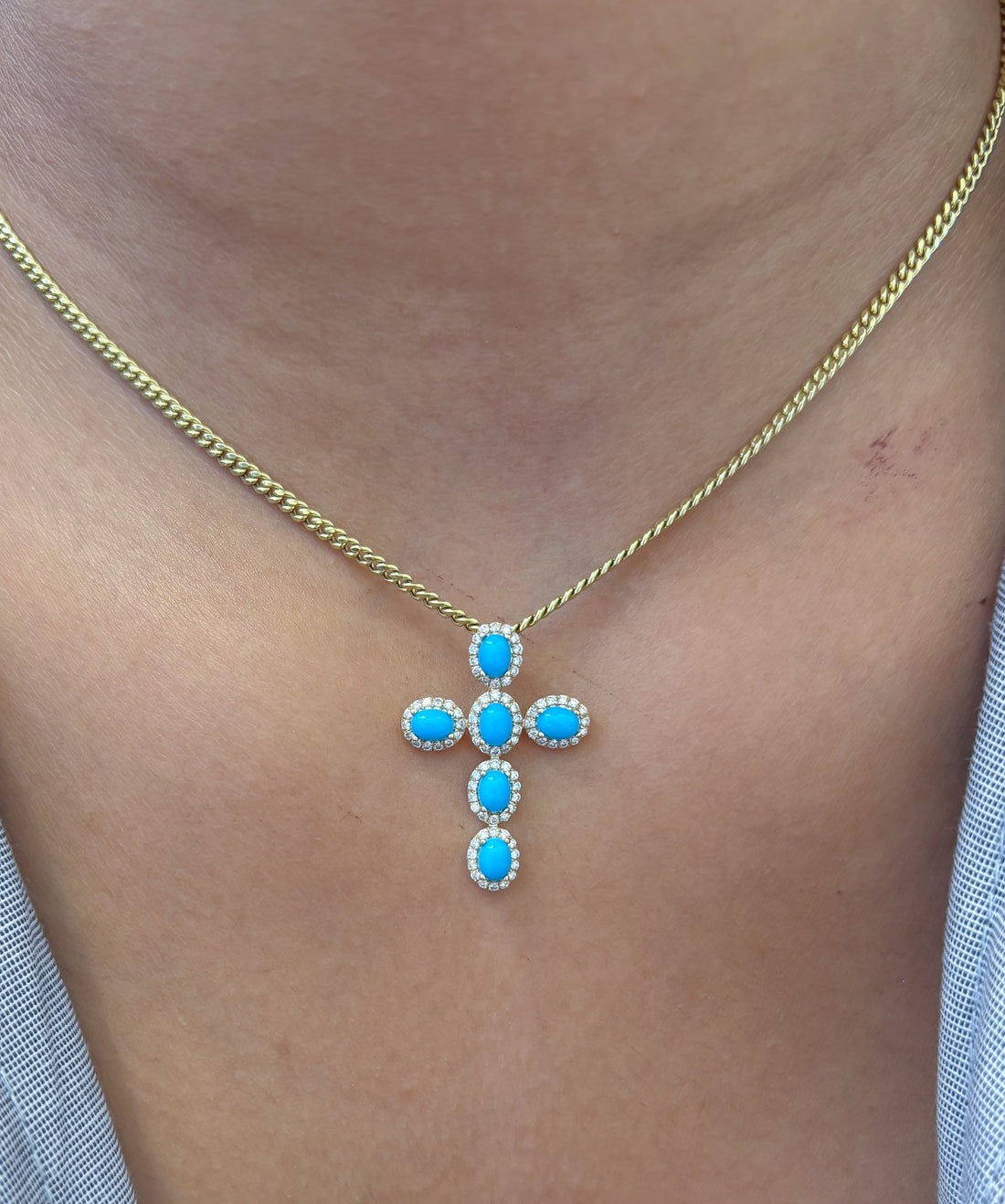 JPPD-1339/12872 Turquoise Diamond Rose | 14K