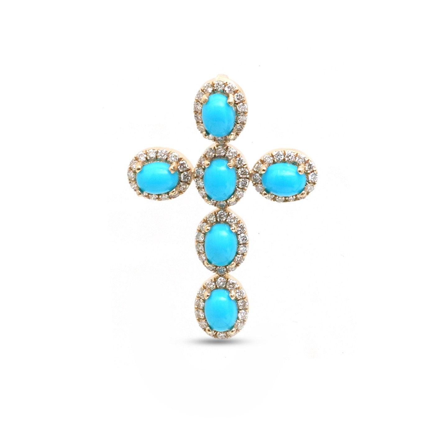 JPPD-1339/12872 Diamond Turquoise Pendant | 14K