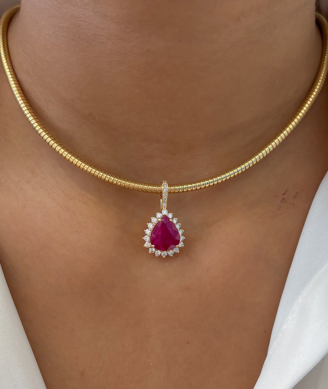 JPPD-1341/12883 Ruby Diamond Pendant | 18K