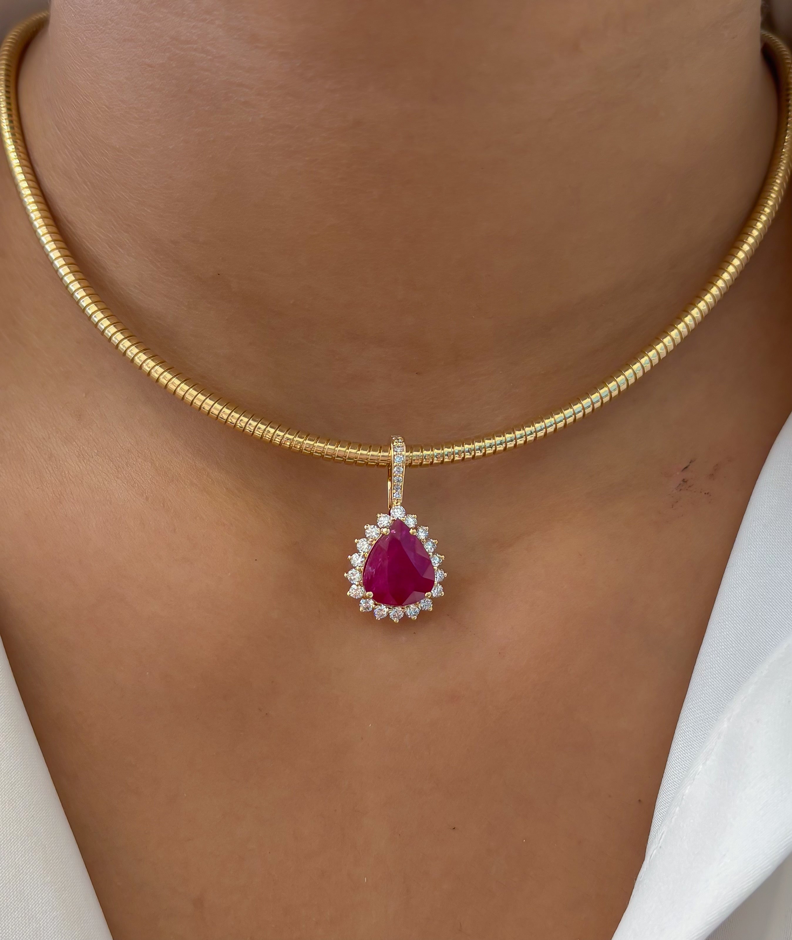 JPPD-1341/12883 Ruby Diamond Pendant | 18K