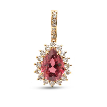 JPPD-1342/12884 Rubillite Diamond Pendant | 14K
