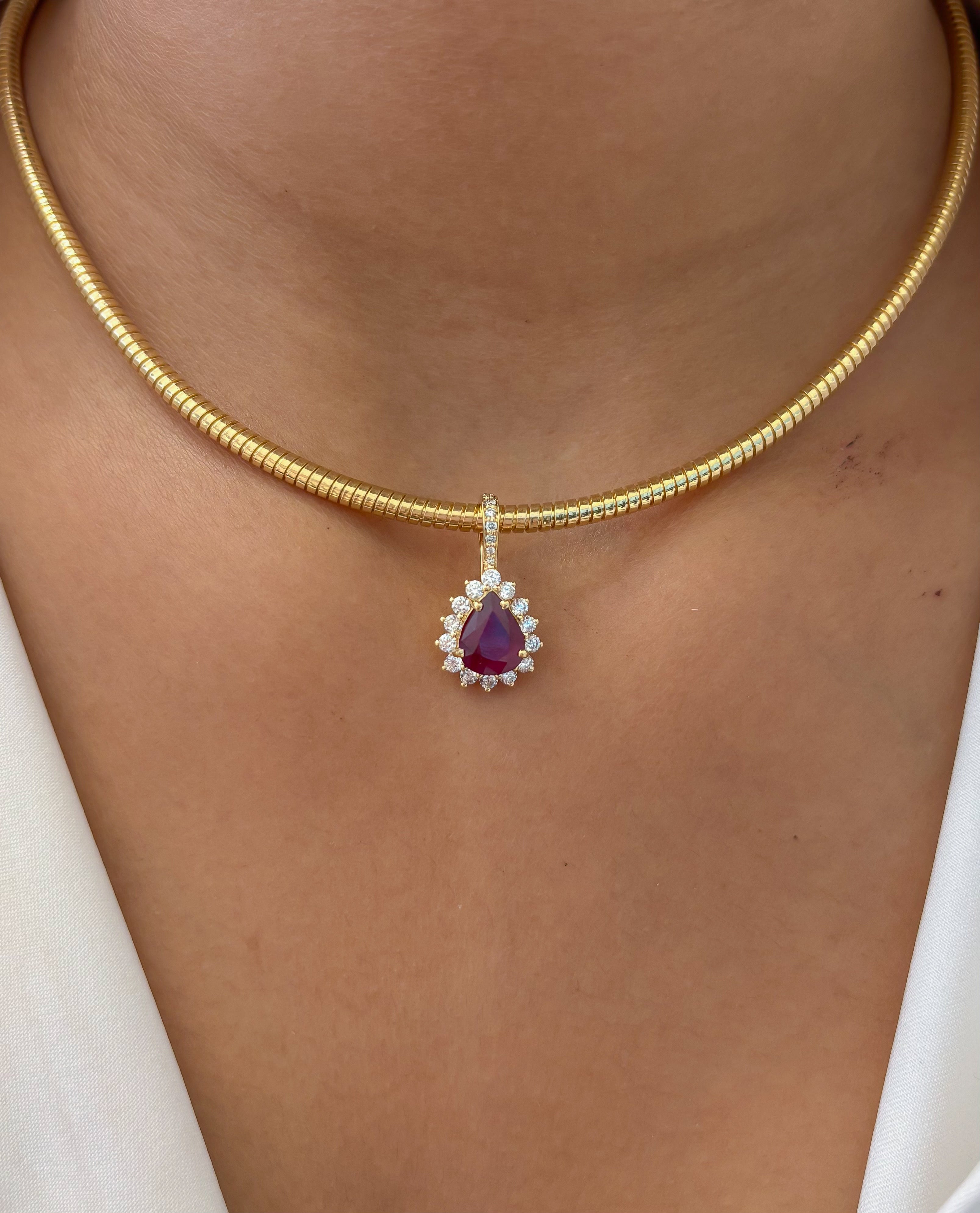 JPPD-1343/12885 Ruby Diamond Pendant | 18K