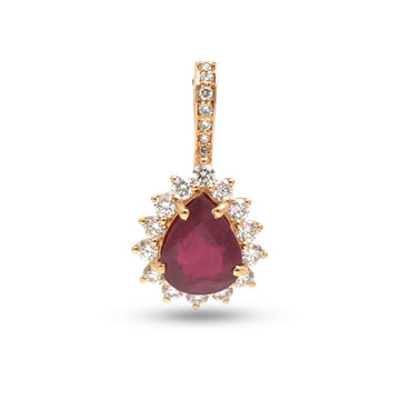 JPPD-1343/12885 Ruby Diamond Pendant | 18K