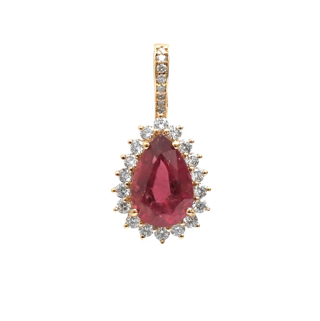 JPPD-1344/12886 Rubillite Diamond Pendant | 14K