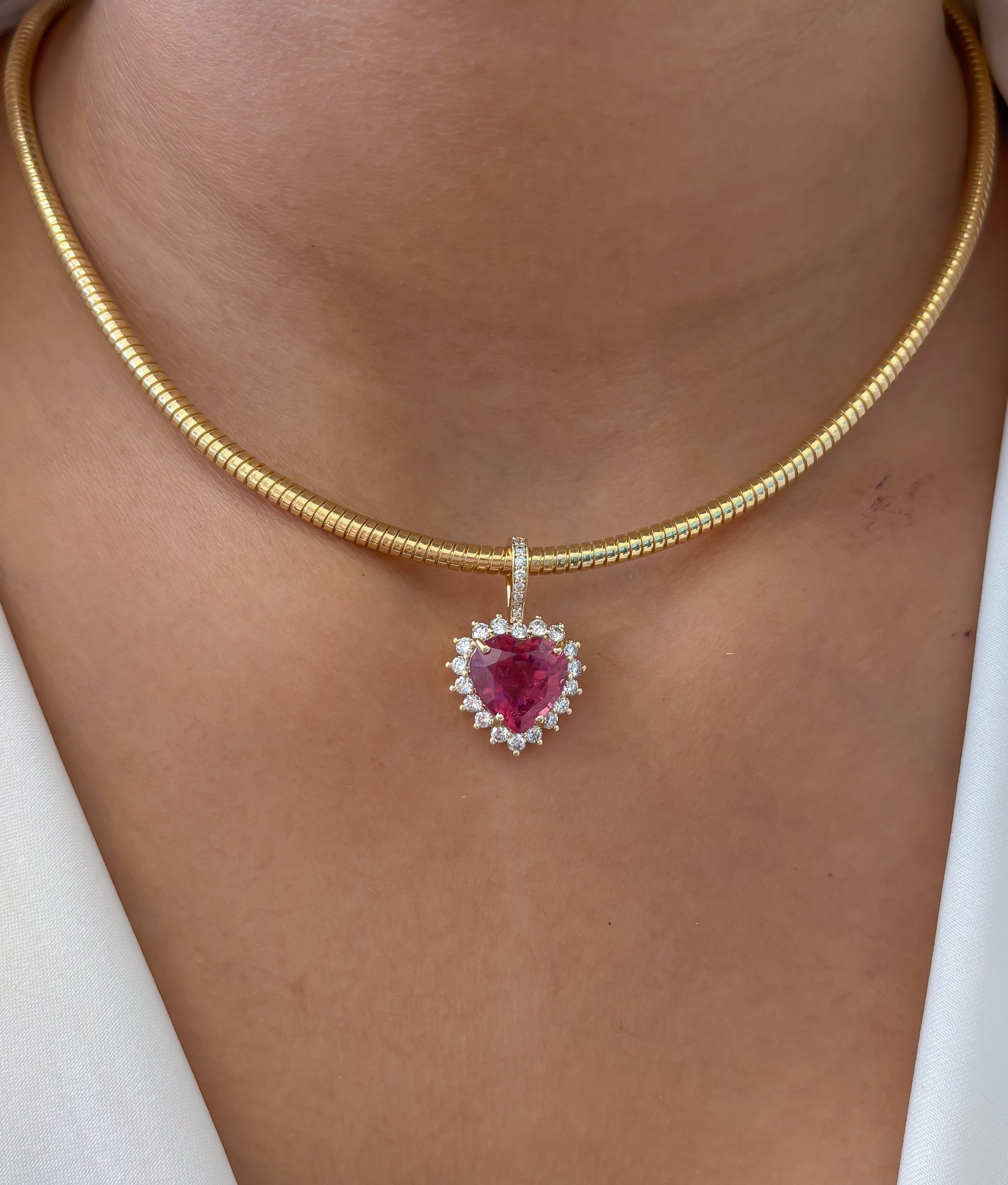 JPPD-1346/12888 Rubillite Diamond Pendant | 14K