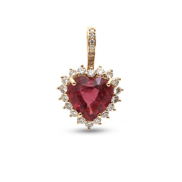 JPPD-1346/12888 Rubillite Diamond Pendant | 14K