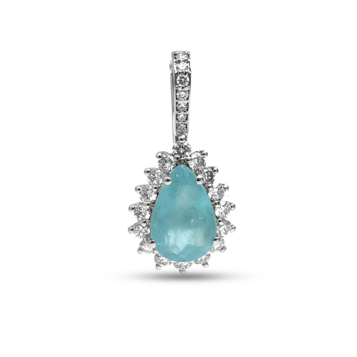 JPPD-1351/12893 Paraiba Tourmaline Diamond Pendant | 18K