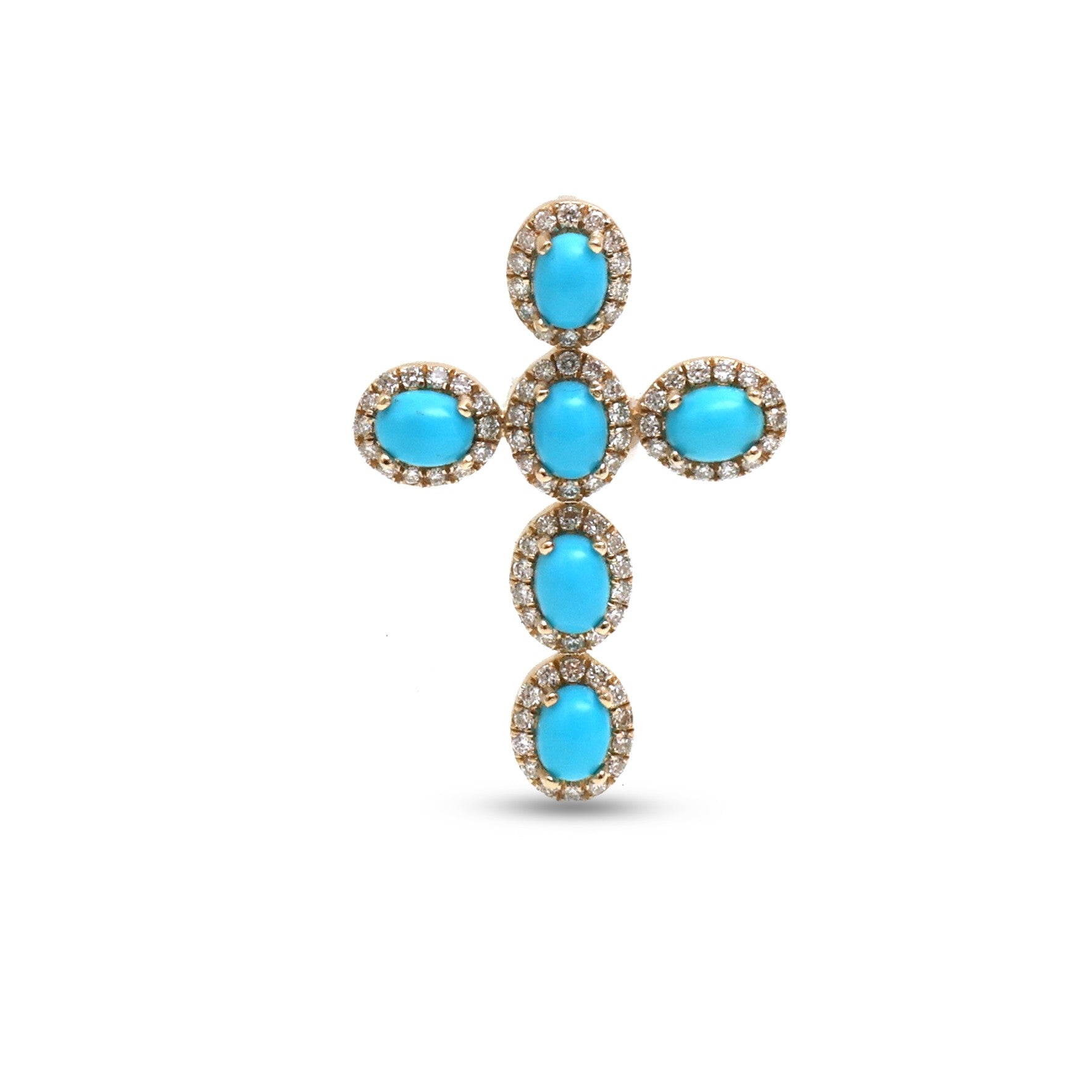 JPPD-1353/12907 Diamond Turquoise Pendant | 14K