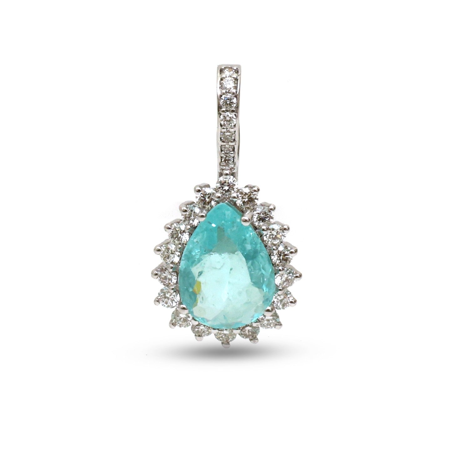 JPPD-1355/12910 Paraiba Tourmaline Diamond Pendant | 18K