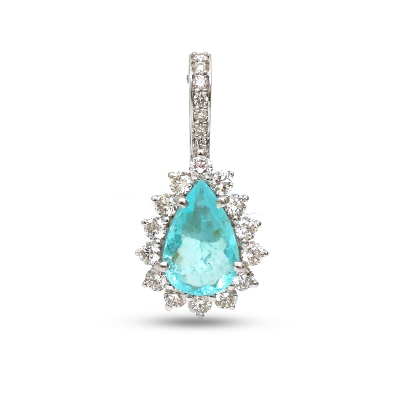 JPPD-1356/12911 Paraiba Tourmaline Diamond Pendant | 18K