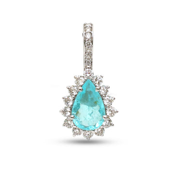 JPPD-1356/12911 Paraiba Tourmaline Diamond Pendant | 18K