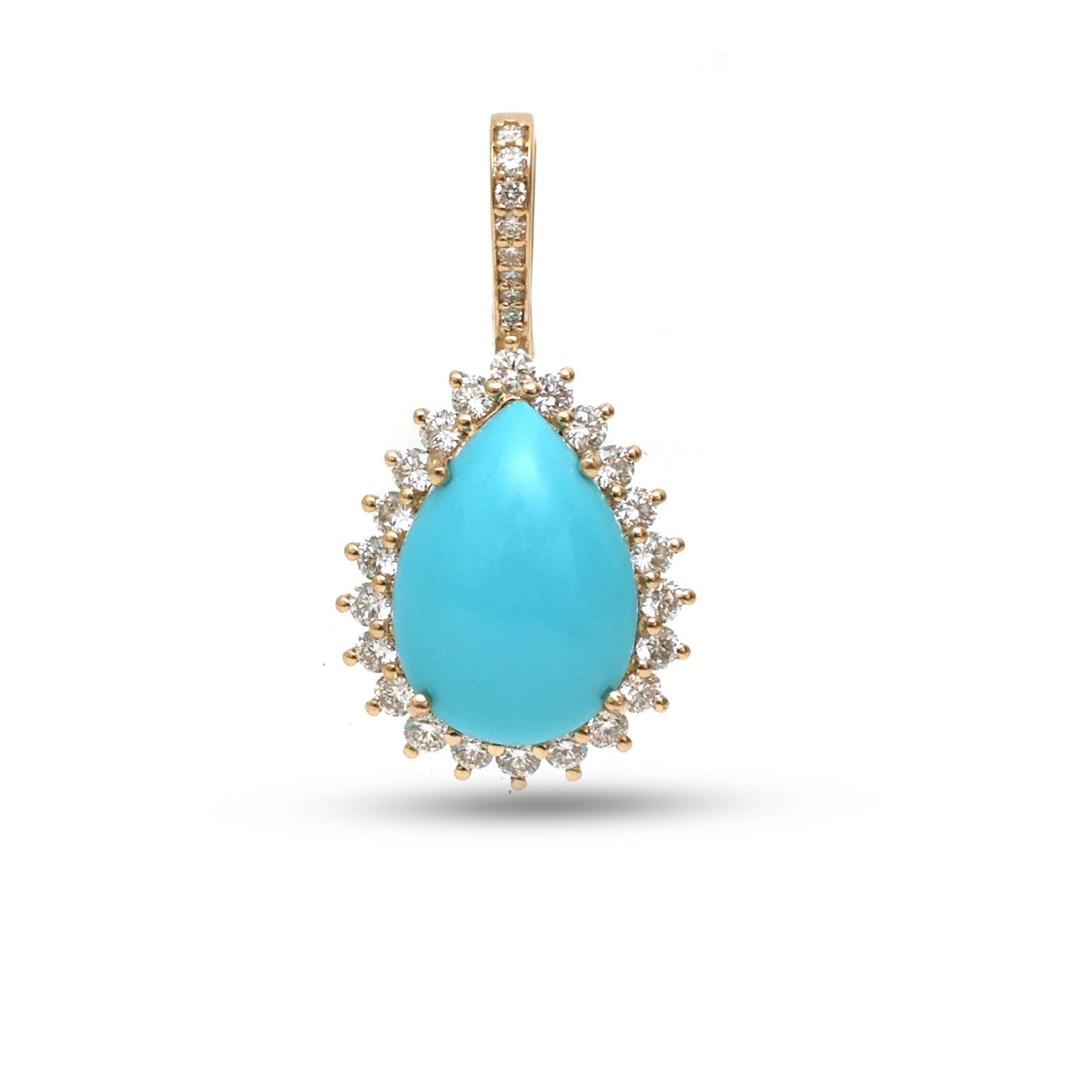 JPPD-1357/12912 Turquoise Diamond Pendant | 14K
