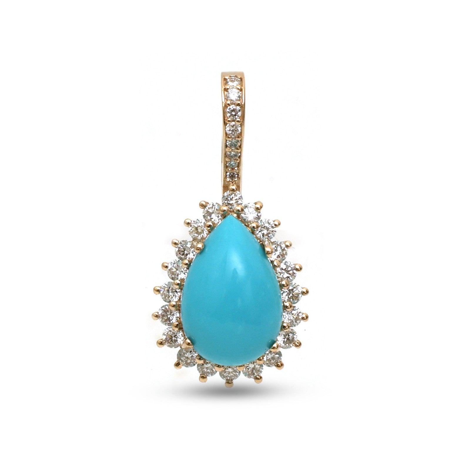 JPPD-1362/12917 Turquoise Diamond Pendant | 14K