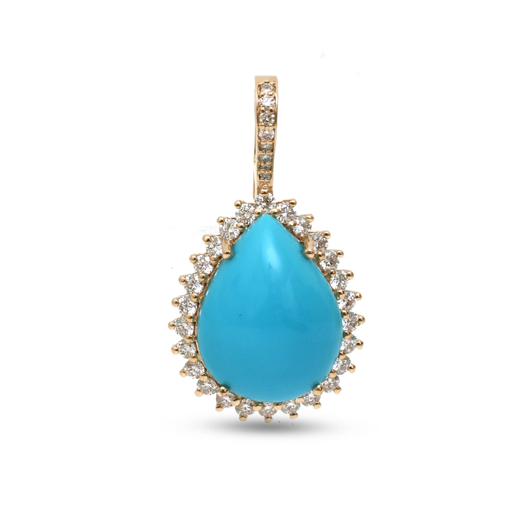 JPPD-1363/12918 Turquoise Diamond Pendant | 14K