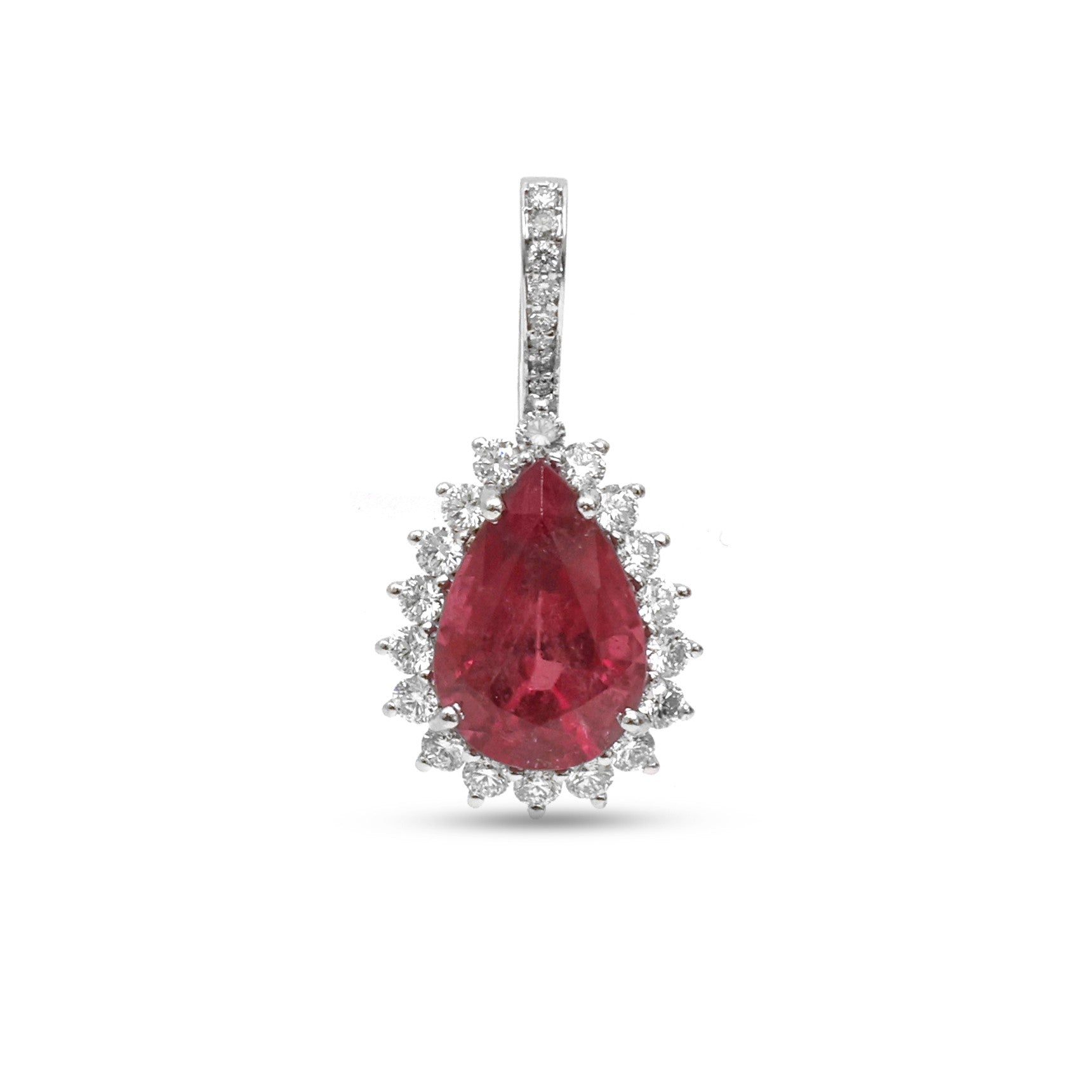 JPPD-1369/12924 Rubillite Diamond Pendant | 14K
