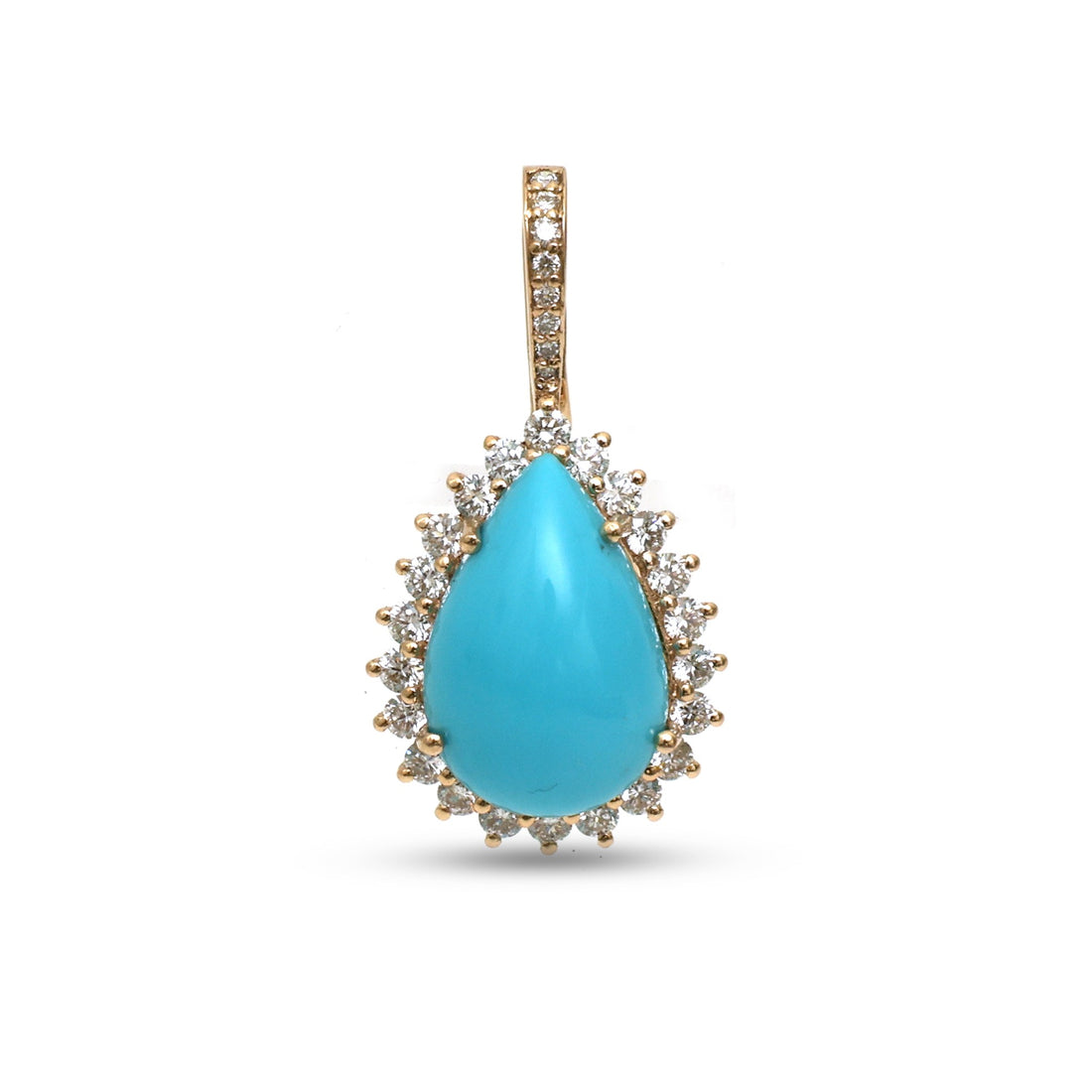 JPPD-1371/12926 Turquoise Diamond Pendant | 14K
