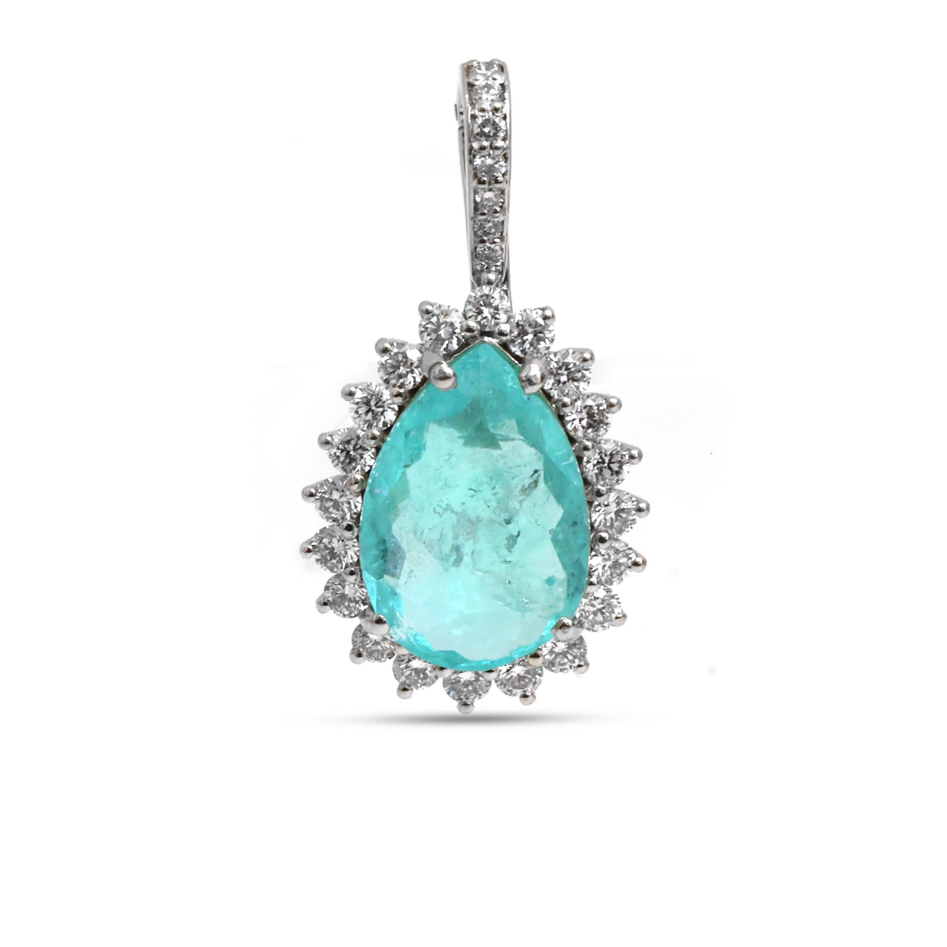 JPPD-1381/13030 Paraiba Tourmaline Diamond Pendant | 18K