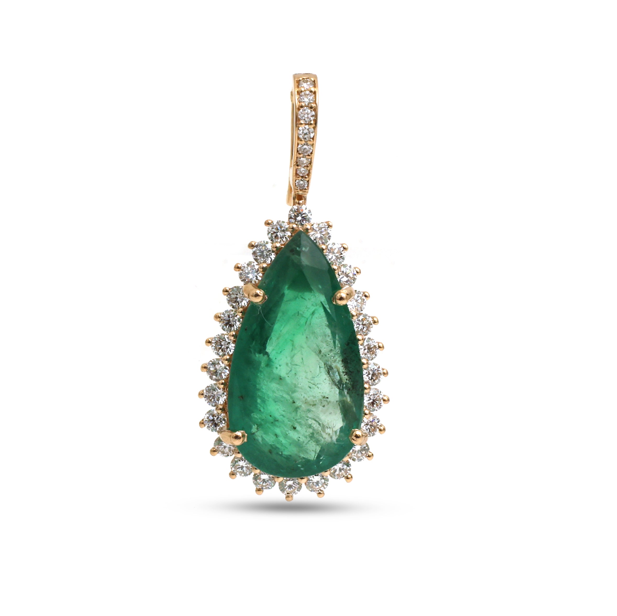 JPPD-1382/13031 Emerald Diamond Pendant | 18K