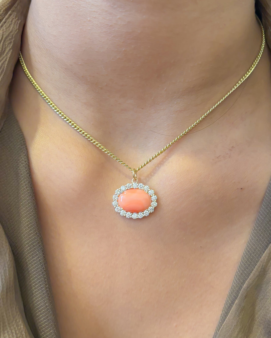 JPPD-1387/13076 Diamond Coral Pendant | 14K