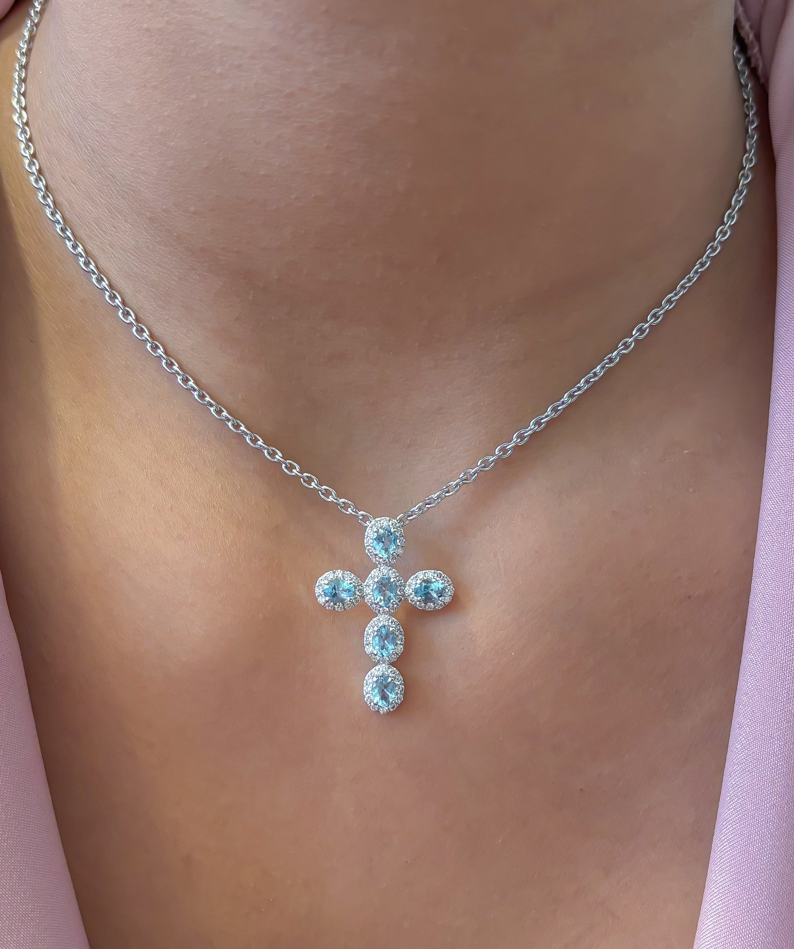 JPPD-1390/13132 Aquamarine Diamond Pendant | 18K