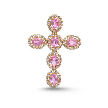 JPPD-1391/13133 Pink Sapphire Diamond Pendant | 14K