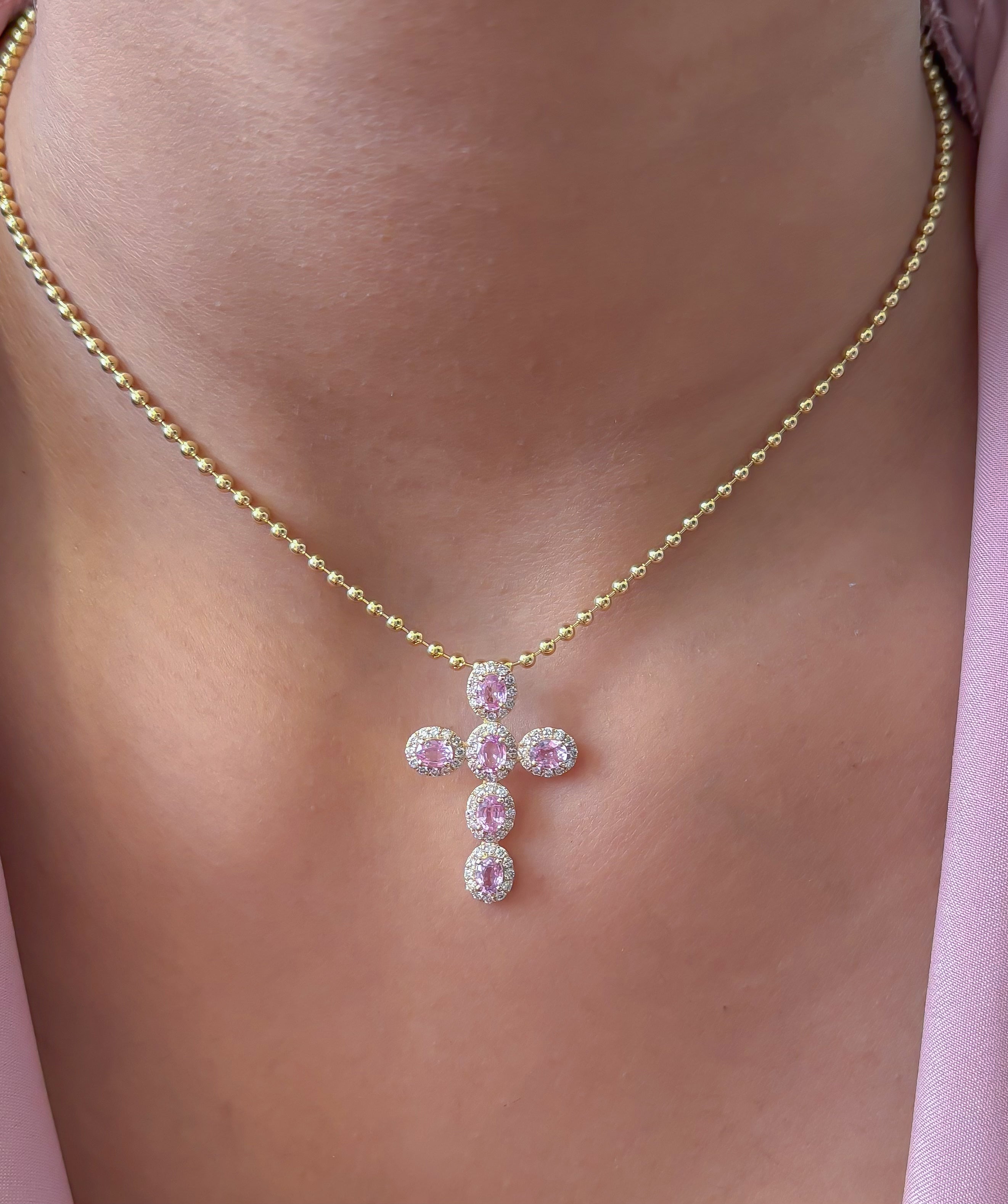 JPPD-1392/13134 Pink Sapphire Diamond Pendant | 14K