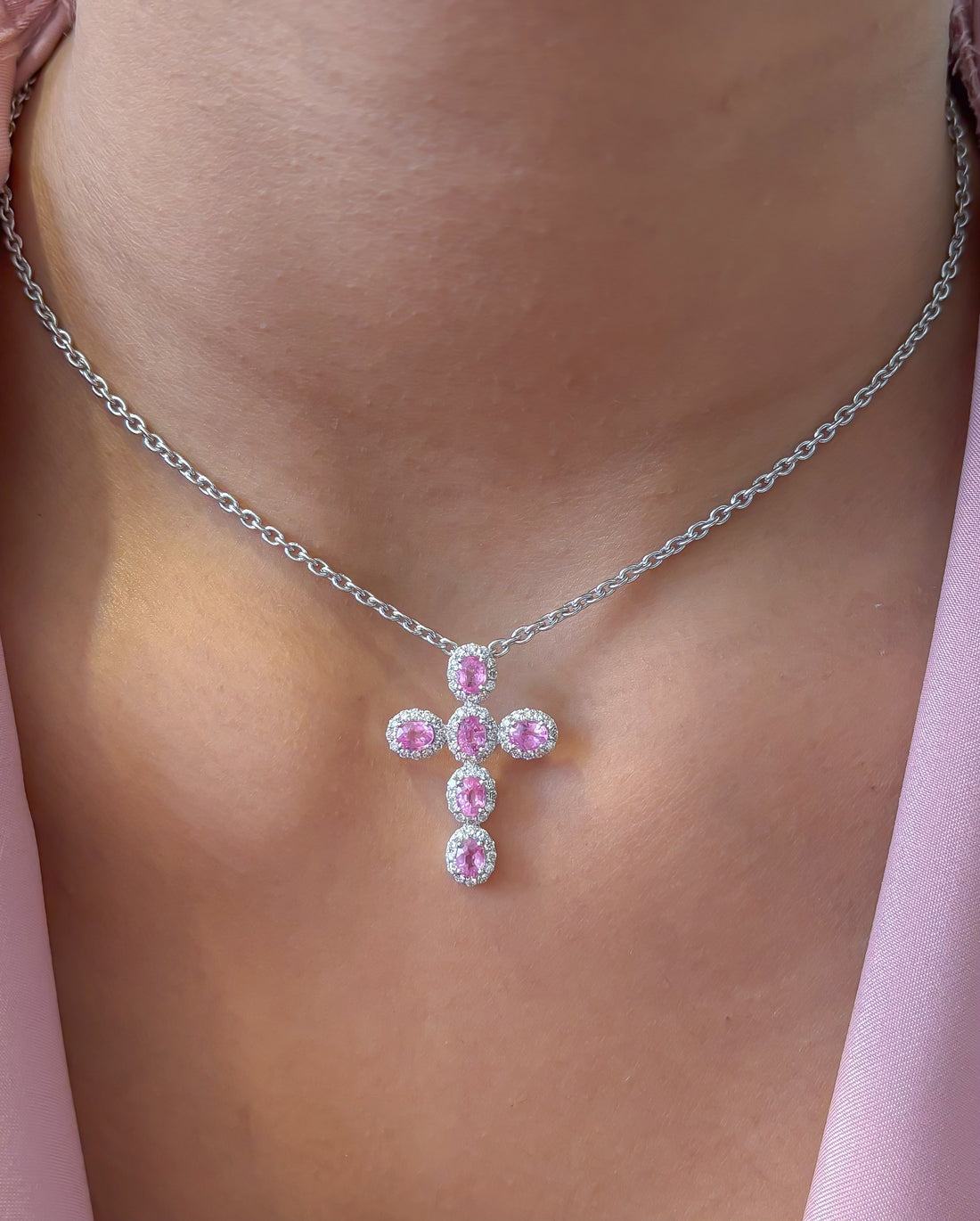 JPPD-1399/13141 Pink Sapphire Diamond Rose | 18K