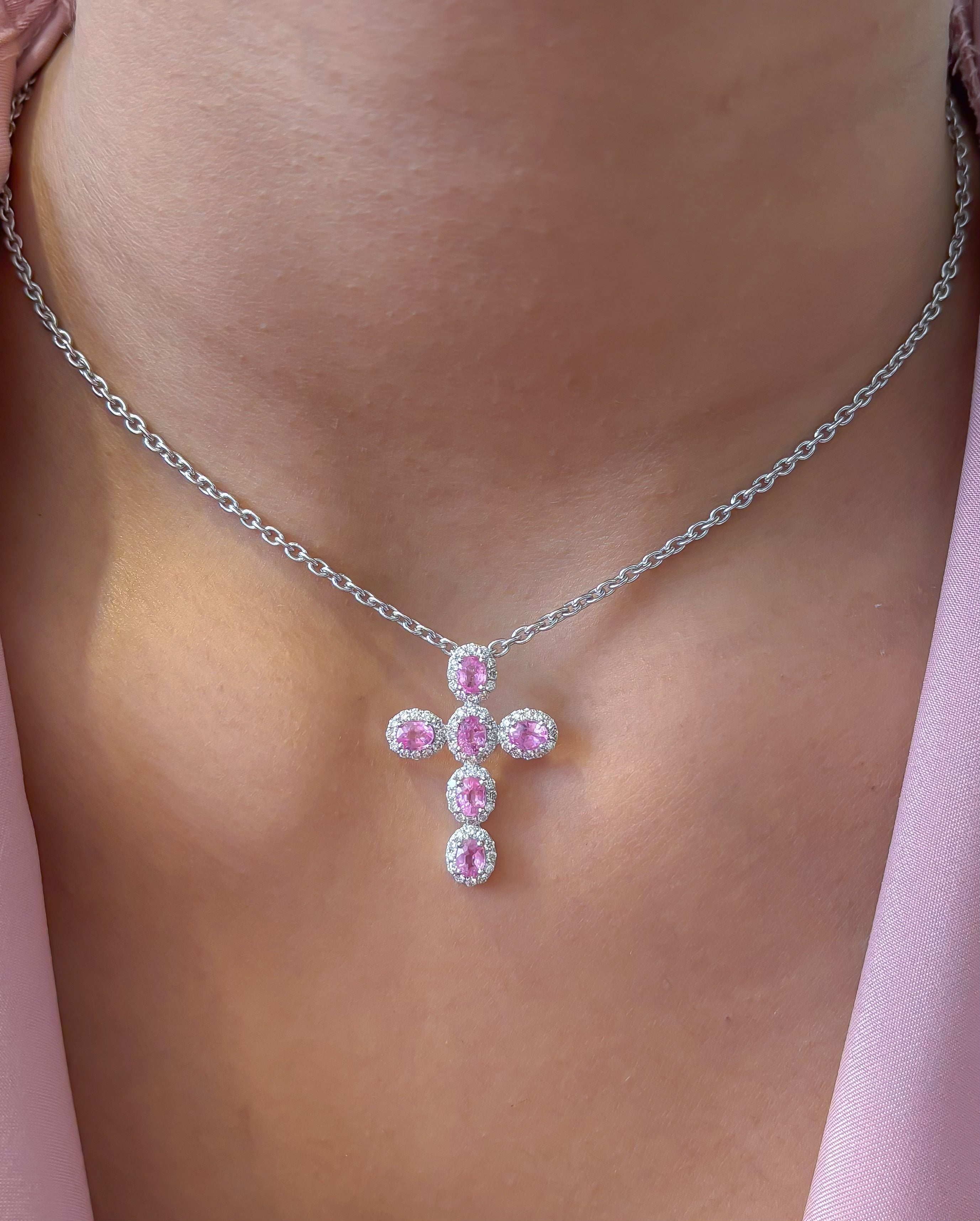 JPPD-1399/13141 Pink Sapphire Diamond Pendant | 18K