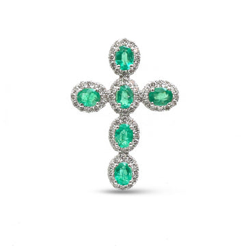 JPPD-1402/13144 Emerald Diamond Pendant | 18K