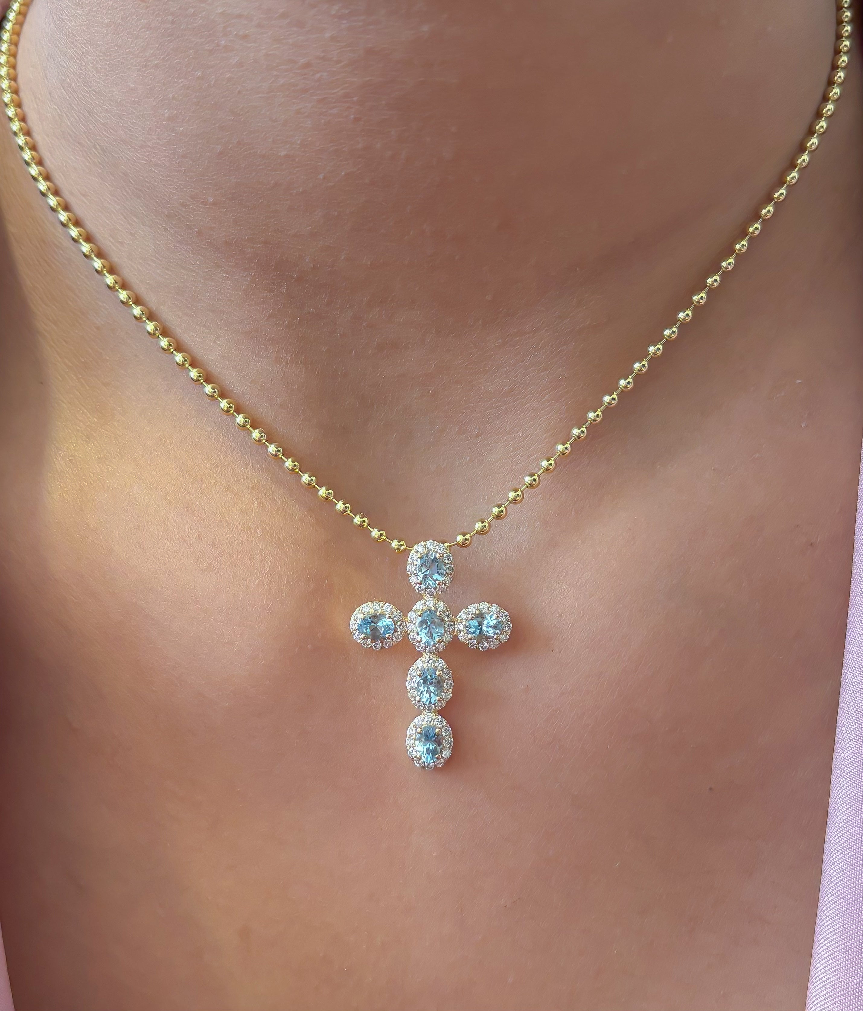 JPPD-1406/13148 Aquamarine Diamond Pendant | 18K