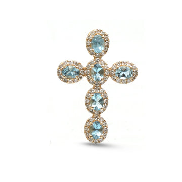 JPPD-1408/13150 Aquamarine Diamond Pendant | 18K