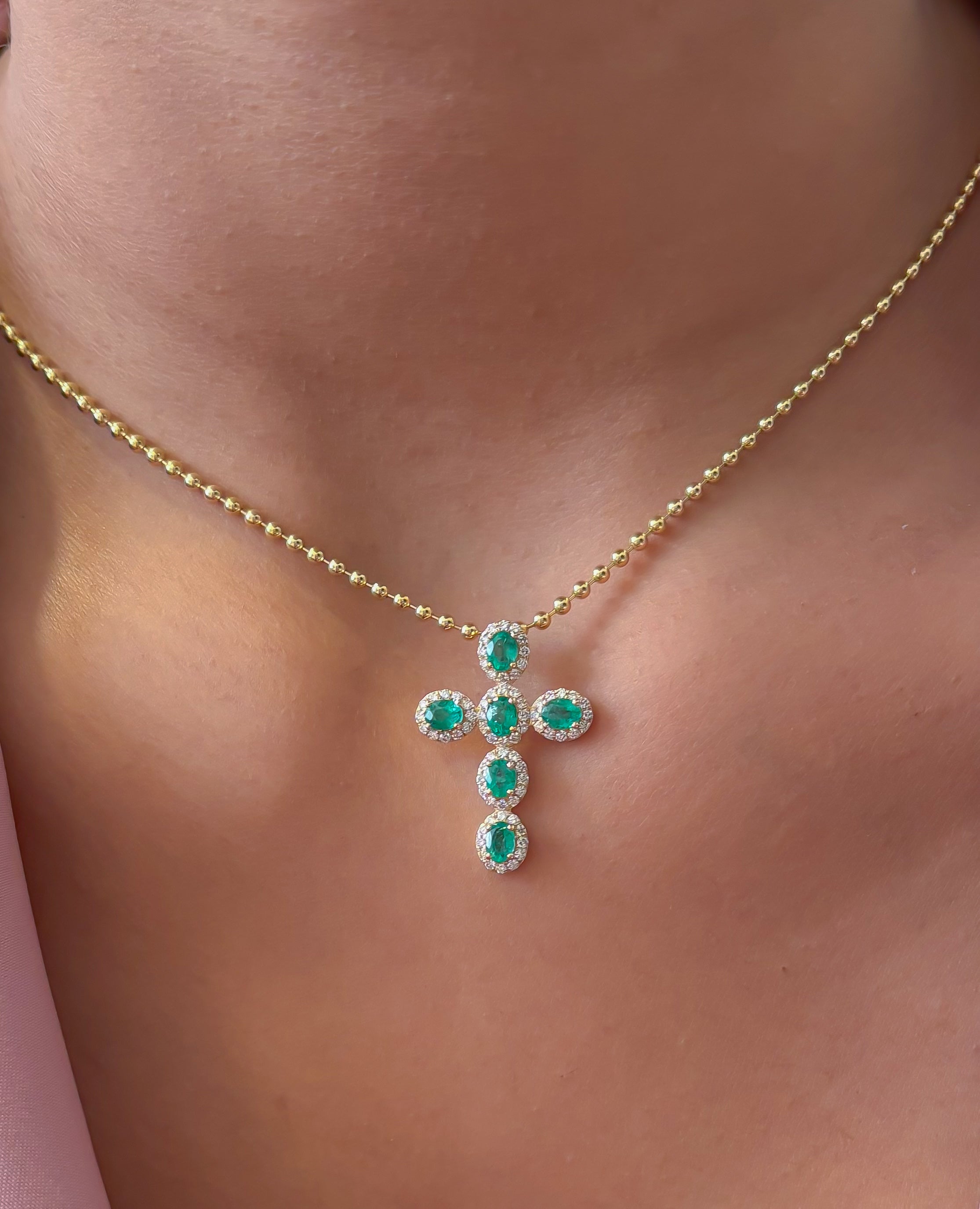 JPPD-1409/13151 Emerald Diamond Pendant | 18K