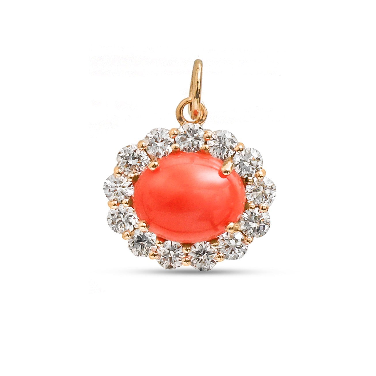 JPPD-1420/13205 Coral Diamond Pendant | 14K