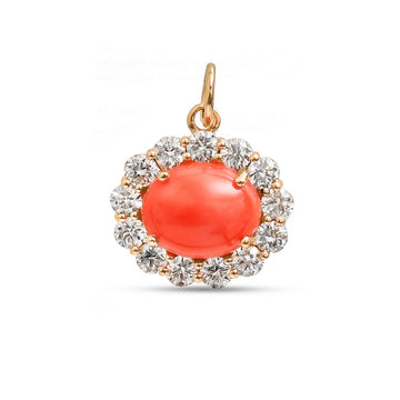 JPPD-1420/13205 Coral Diamond Pendant | 14K