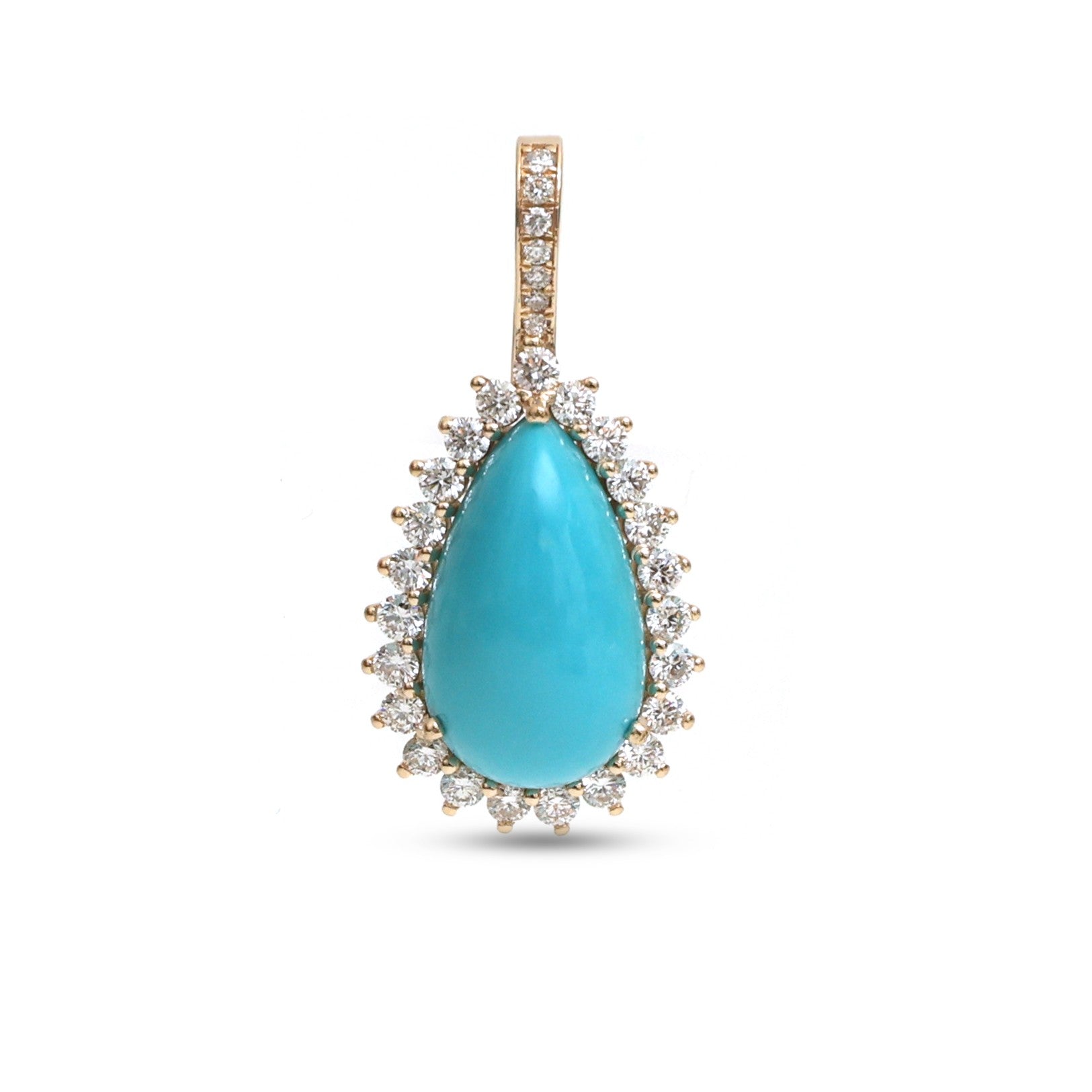 JPPD-1426/13246 Diamond Turquoise Pendant | 14K