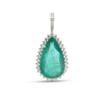 JPPD-1428/13272 Emerald Diamond Pendant | 18K