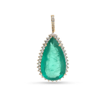JPPD-1430/13274 Emerald Diamond Pendant | 18K