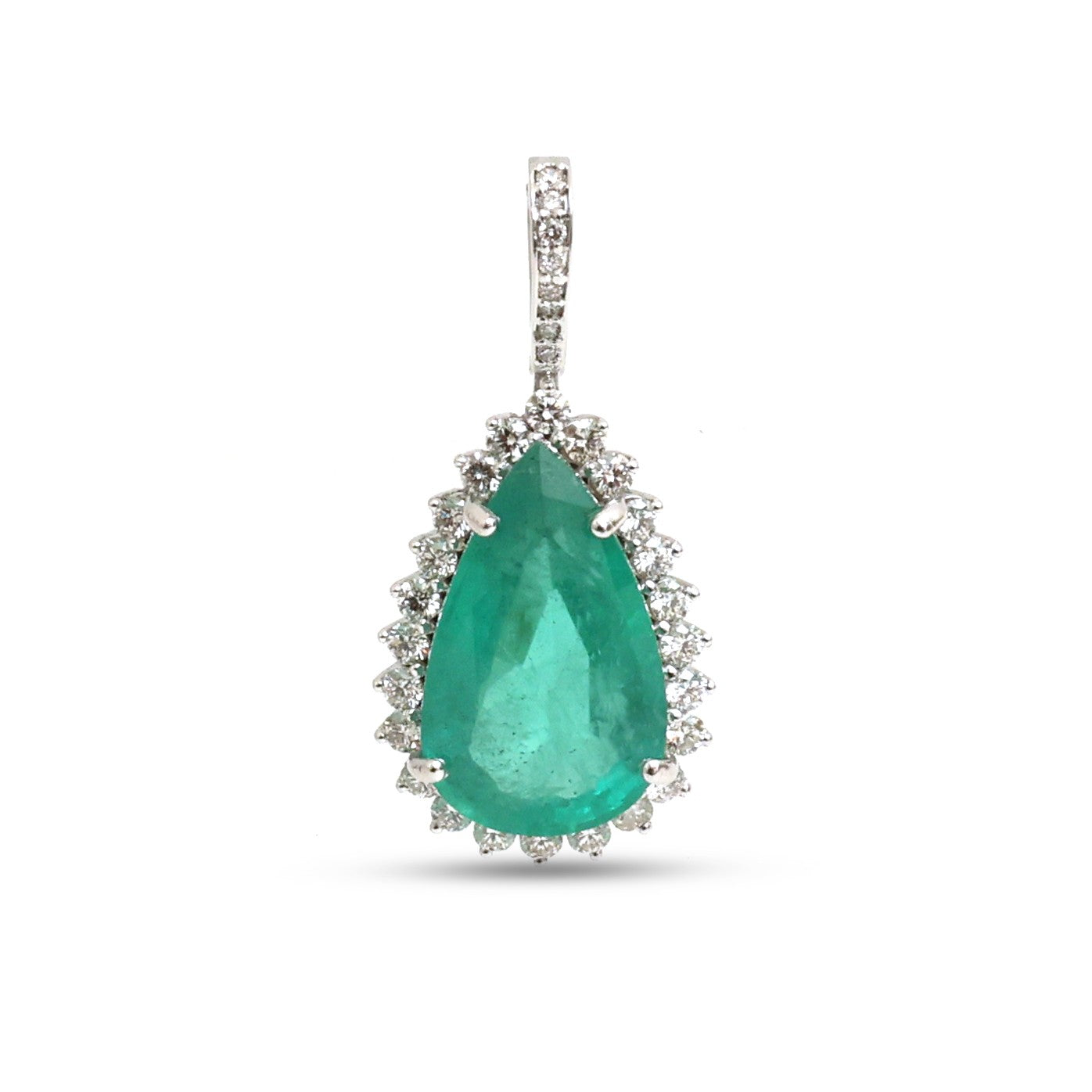 JPPD-1432/13350 Emerald Diamond Pendant | 18K
