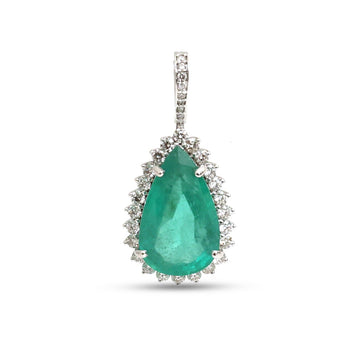 JPPD-1432/13350 Emerald Diamond Pendant | 18K
