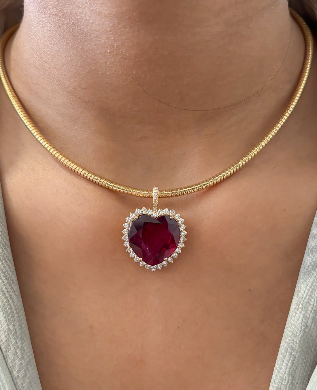 JPPD-1433/13352 Rubillite Diamond Pendant | 18K