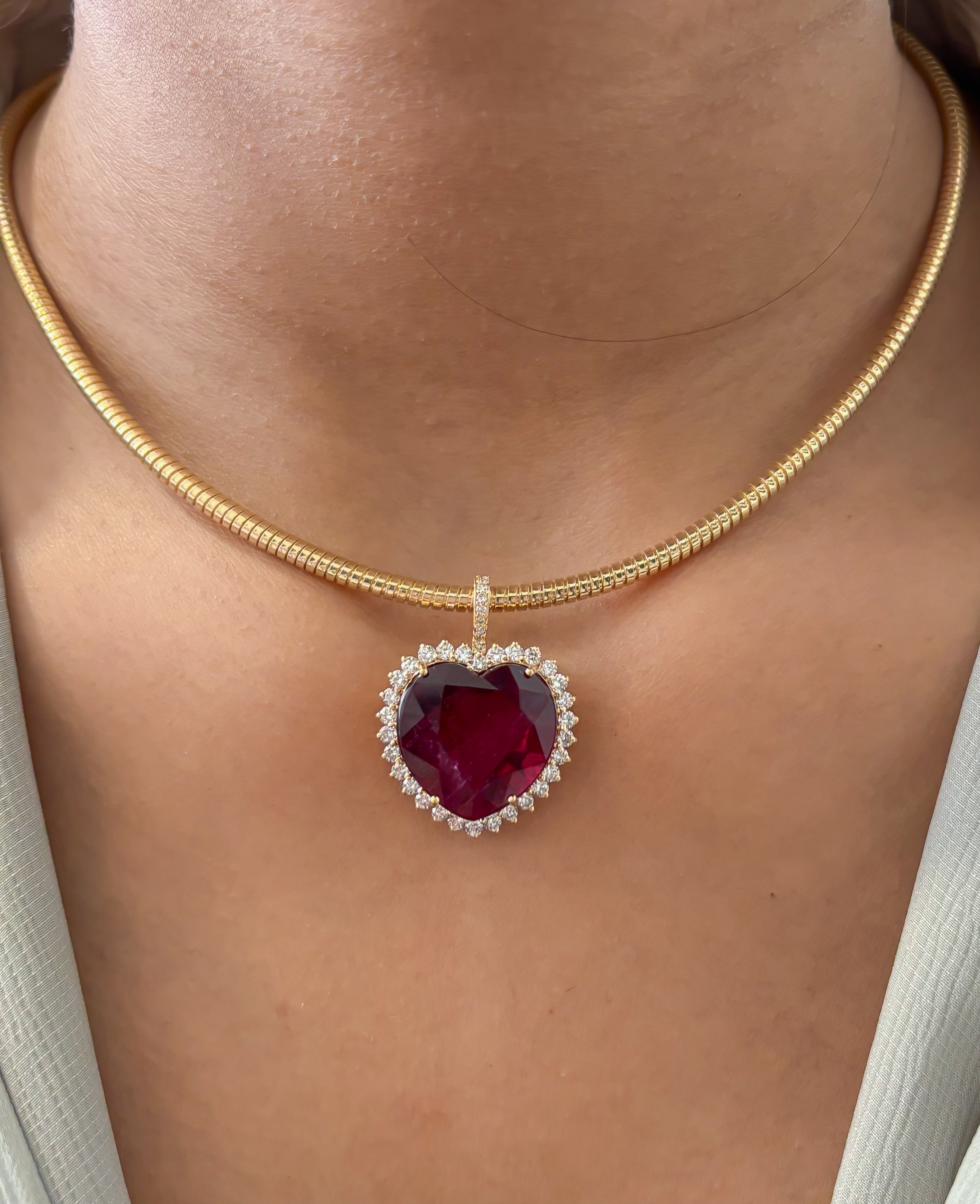 JPPD-1433/13352 Rubillite Diamond Pendant | 18K