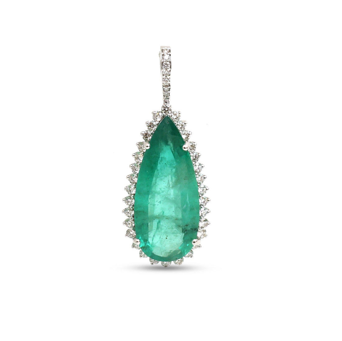 JPPD-1434/13354 Emerald Diamond Pendant | 18K
