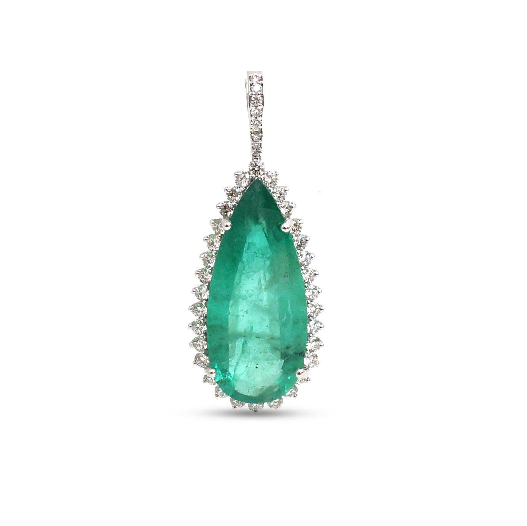 JPPD-1434/13354 Emerald Diamond Pendant | 18K