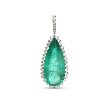 JPPD-1434/13354 Emerald Diamond Pendant | 18K
