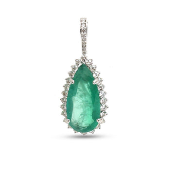 JPPD-1435/13366 Emerald Diamond Pendant | 18K