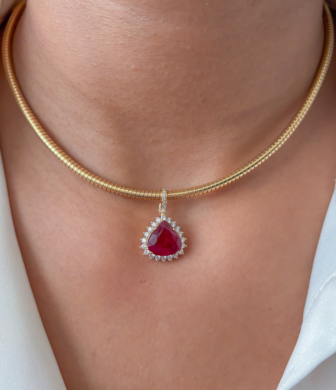 JPPD-1440/13482 Ruby Diamond Pendant | 18K