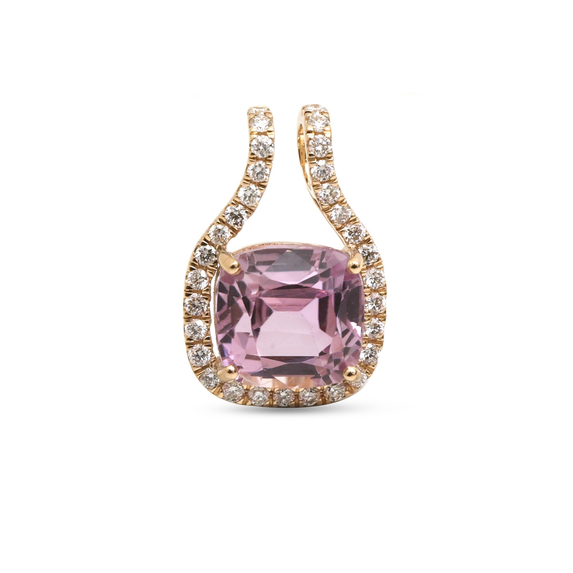 JPPD-1443/13505 Kunzite Diamond Pendant | 14K