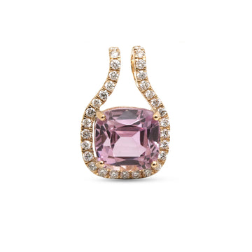 JPPD-1443/13505 Kunzite Diamond Pendant | 14K